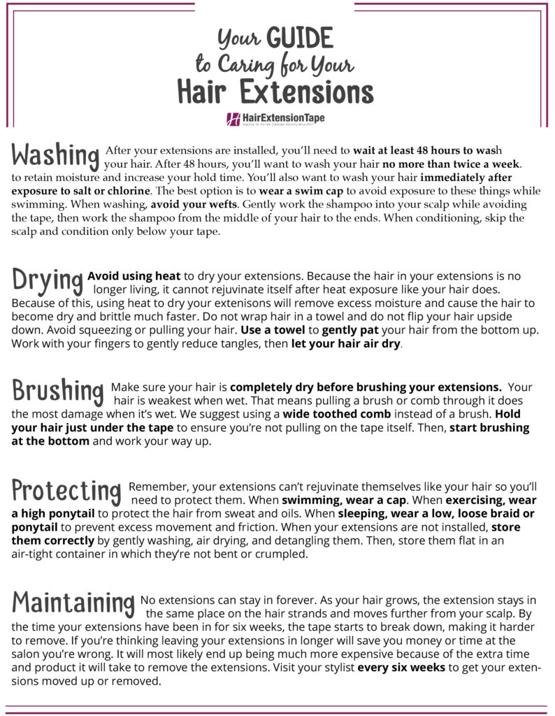 Hair extension guide graphic