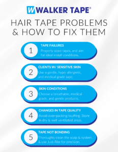 hair system tape problems - infographic
